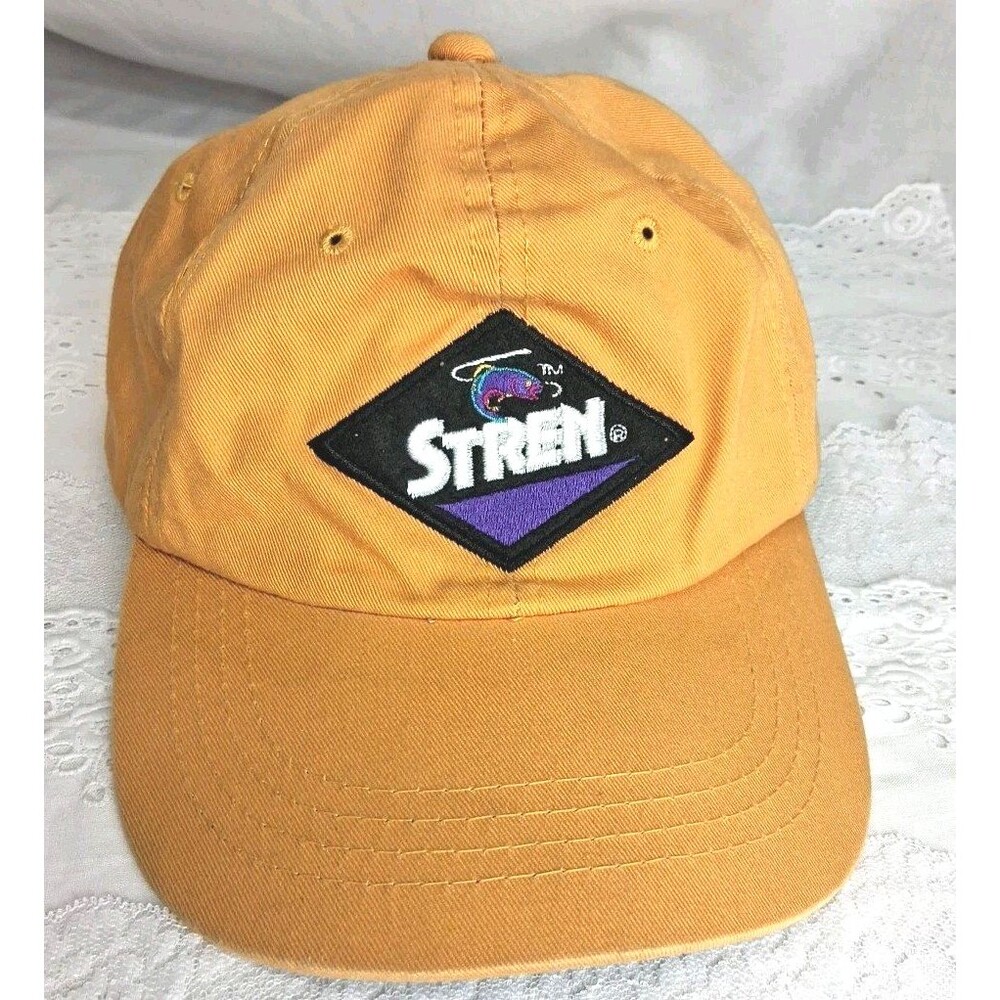 Stren Fishing Line Baseball Cap Mens Yellow Hat Snapback Adjustable Casual